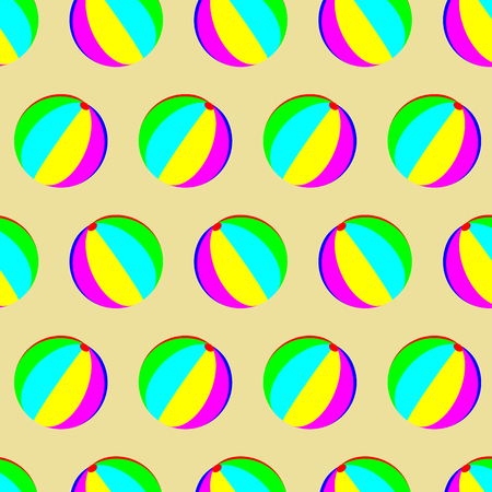 Toy ball pattern seamless. Background pattern ball, seamless toy, colorful game. Vector abstract flat design illustrationのイラスト素材