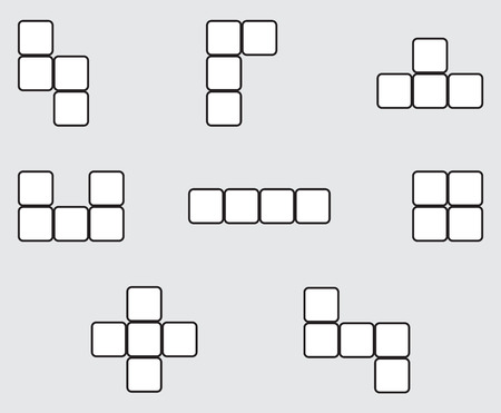 Tetris element set linear design.のイラスト素材