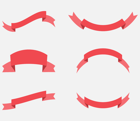 Ribbon decoration red color.のイラスト素材