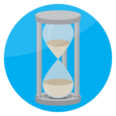 Hourglass icon flat. Time and clock, hourglass icon and hourglass isolated round, hourglass sand and hourglass timer, countdown hourglass and watch hourglass. Vector flat design illustrationのイラスト素材