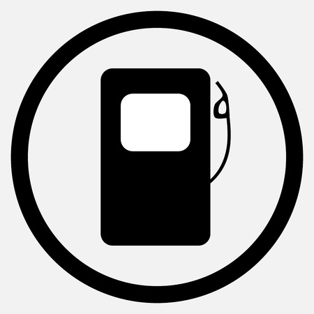 Fuel station icon black white. Fuel and gas station, fuel pump and petrol station, gasoline station and station icon fuel, pump and energy. Vector flat design illustrationのイラスト素材