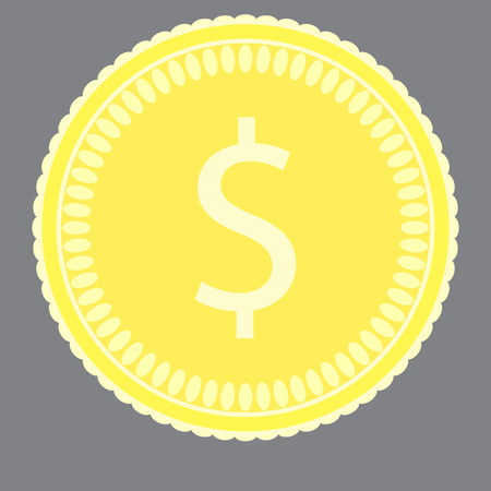 Coin gold money. Coin icon and gold coins, pound coin and metal money, finance gold coin and treasure rich. Vector flat design illustrationのイラスト素材