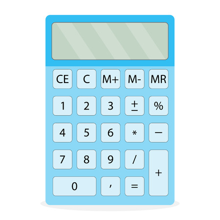 Device calculator isolated. Calculator icon and calculator isolated, calculate finance, digital abacus and accounting money, finance device and electronic equipment. Vector flat design illustrationのイラスト素材