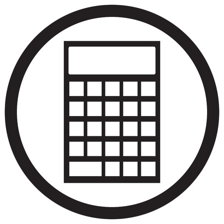 Device calculator icon black white. Calculator icon or calculator isolated, finance accounting money. Vector flat design illustrationのイラスト素材