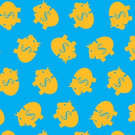 Piggy bank pattern color. Piggy saving dollar and money bank finance. Vector flat design illustrationのイラスト素材