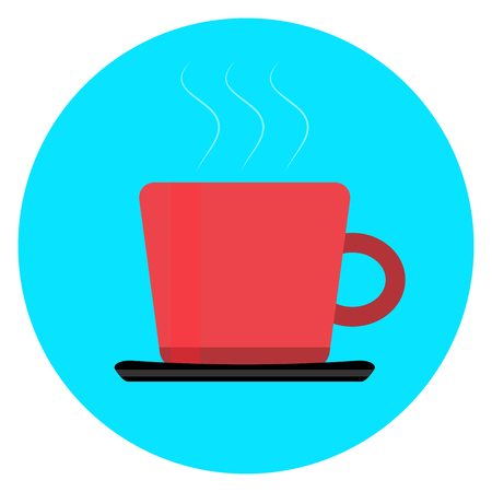 Cup of coffee tea icon. Coffee and coffee mug, coffee cup isolated and tea cup, cup of tea isolated and mug of tea or  vintage tea cup. Vector flat design illustrationのイラスト素材