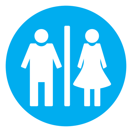 Icon toilet flat. Bathroom and toilet sign, wc and toilet icon. Vector illustrationのイラスト素材