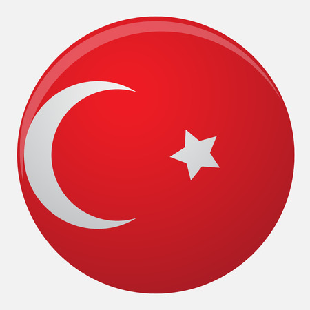 Turkey flag icon flat. Flag turkey illustration and isolated national turkish symbol vectorのイラスト素材