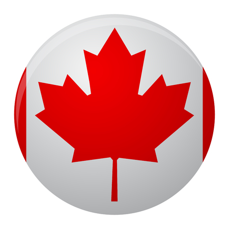 Canada flag icon flat. Symbol of canada country and vector sign nation canadian illustrationのイラスト素材