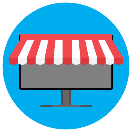 Online shopping icon. Shopping ecommerce and online store, online shopping icon vector illustrationのイラスト素材