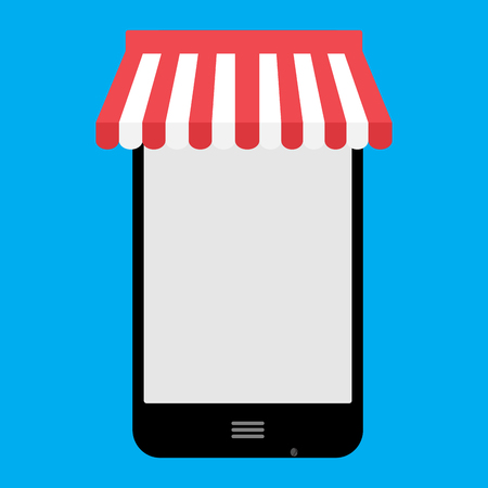 Online shopping with smartphone. Shopping icon and technology mobile e-commerce with use phone, vector illustrationのイラスト素材