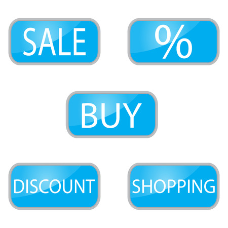 Web button for shooping and online shop. Discount and buy buttons. sale and shopping buttons. Vector illustrationのイラスト素材