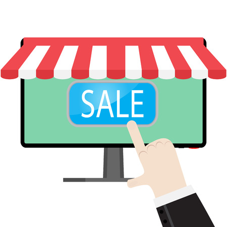 Make online purchases. Online shopping and order online, vector illustrationのイラスト素材