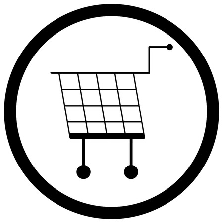 Shopping basket icon monochrome vector. Shopping cart and illustration shopping trolleyのイラスト素材