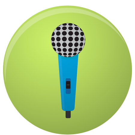 Microphone icon colored isolated. Microphone isolated and vintage microphone for mobile app. Vector illustrationのイラスト素材