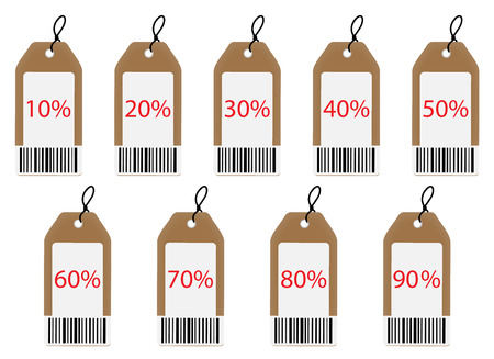 Label with discount. Tag and lable, set of clothing labels. Vector illustrationのイラスト素材