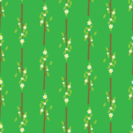 Seamless pattern with a branch of flowers. Floral background and flower pattern, vector illustrationのイラスト素材