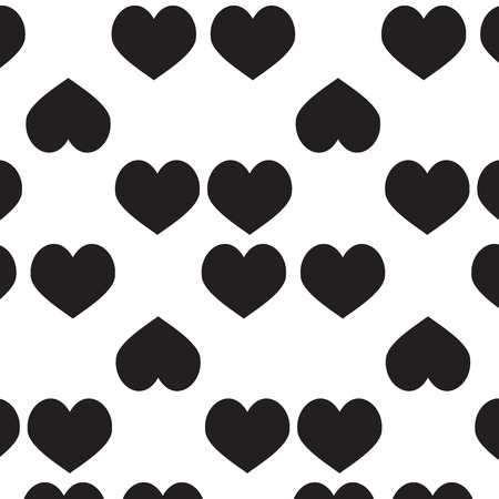 Hearts monochrome seamless pattern. Valentine background and love background, heart pattern vector illustrationのイラスト素材