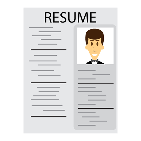 Resume for employment. Cv and resume template, job interview and curriculum vitae. Vector illustrationのイラスト素材