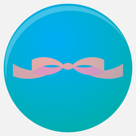 Vector icon flat. Ribbon bow and pink bow sign illustrationのイラスト素材