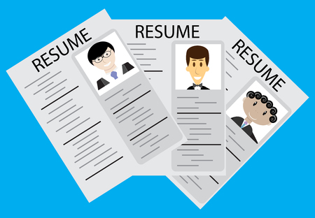 Hiring, employee selection.Rrecruitment and job, now hiring and job interview, vector illustrationのイラスト素材