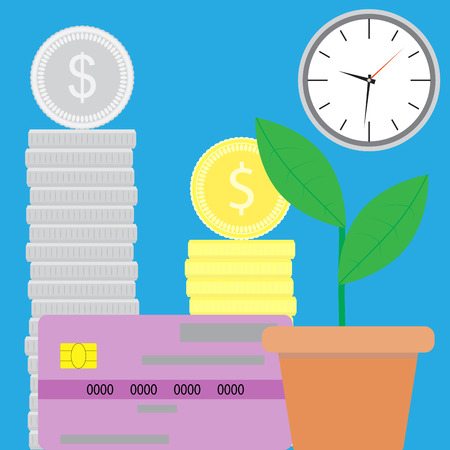 Capitalization of finance. Money and financial investment, concept monetary welfare, poverty and well being. Vector illustrationのイラスト素材