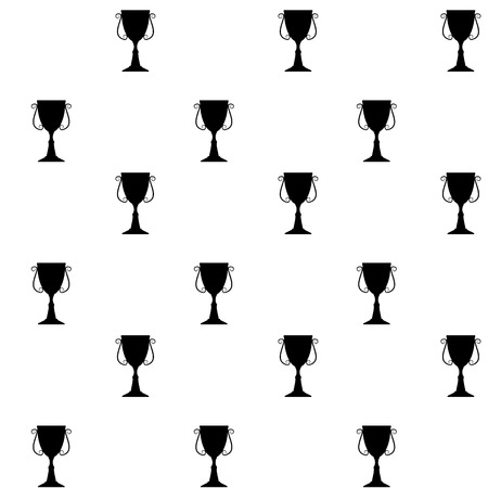 Seamless pattern with cup. Victory and achievement, sport goblet monochrome background. Vector illustrationのイラスト素材