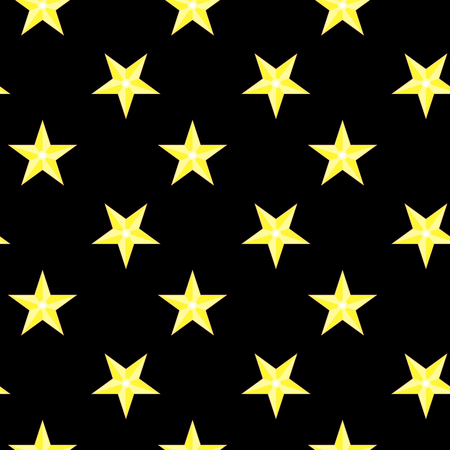 Seamless pattern bright stars night sky. Night sky stars and night stars. Vector illustrationのイラスト素材