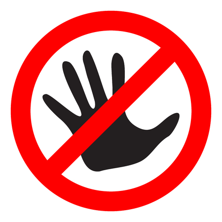 Do not touch sign. Dont touch and please do not touch, vector illustrationのイラスト素材