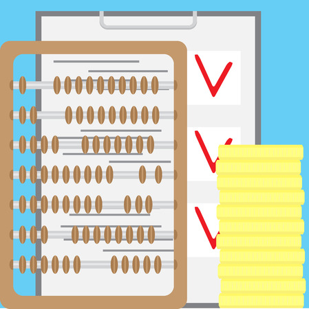 Counting finance. Accounting and account. Accountant finance, bookkeeping and tax, audit and money, vector illustrationのイラスト素材