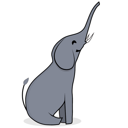 Character elephant flat. Elephant isolated, baby elephant, elephant vector illustrationのイラスト素材