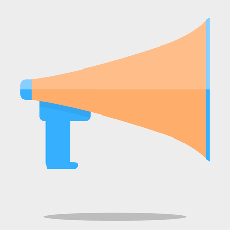 Megafone isolated vector. Megaphone icon, speaker for announcement, megafone communication illustrationのイラスト素材