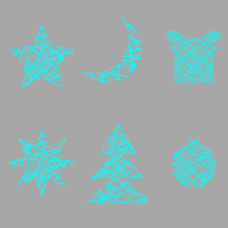 Holiday Icons Christmas and New Year. Xmas tree, holiday icon vector design, ball and gift illustrationのイラスト素材
