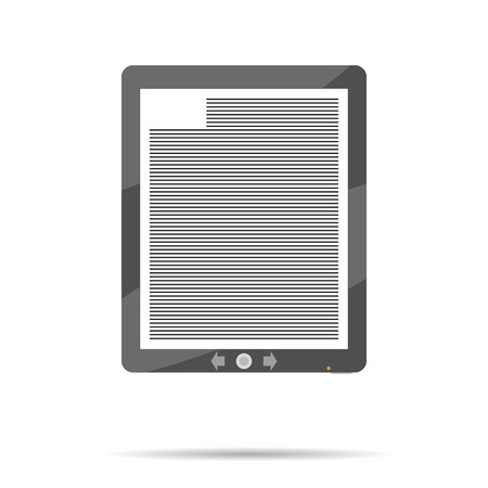 eBook icon flat. Book ereader, ebook reader tablet,  illustrationのイラスト素材