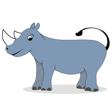 Rhinoceros character animal. Rhino and hippopotamus, rhinoceros isolated. Vector illustrationのイラスト素材