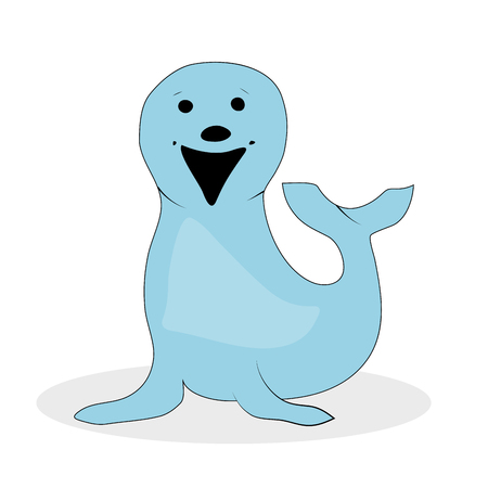 Happy seal animal. Character nature wild cartoon seal. Vector illustrationのイラスト素材