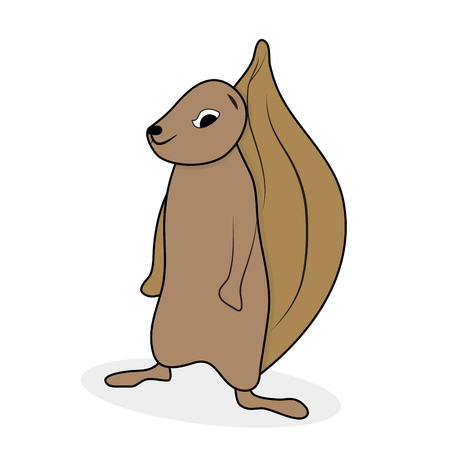 Ground squirrel cartoon animal. Squirrel isolated and squirrel vector illustrationのイラスト素材