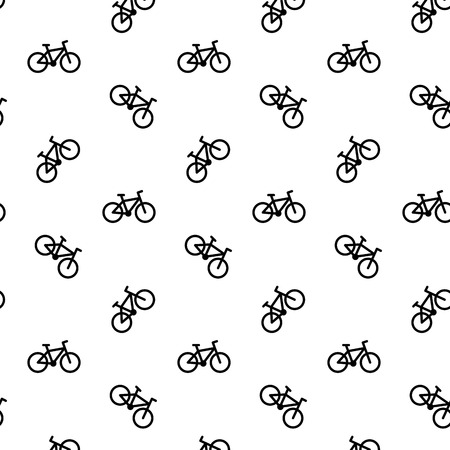 Bicycle seamless pattern black white. Monochrome background vector illustrationのイラスト素材