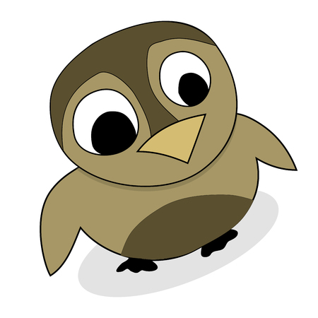 Owlet cute animal vector. Baby owl, adorable owl chick, owl isolated illustrationのイラスト素材