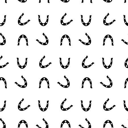 Horseshoe seamless pattern black. Backgorund horseshoe vector illustrationのイラスト素材