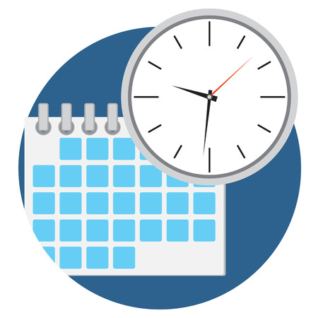 Business time icon. Calendat and clock vector illustrationのイラスト素材