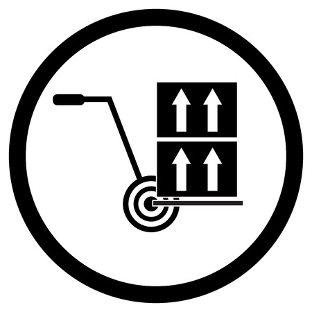 Icon delivery load. Delivery transportation with trolley. Vector illustrationのイラスト素材