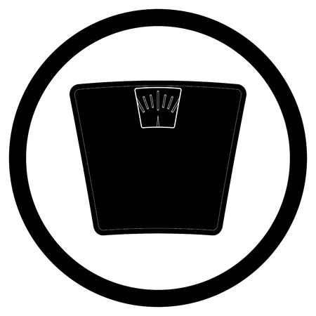 Scale icon flat black white for weight body. Vector illustrationのイラスト素材