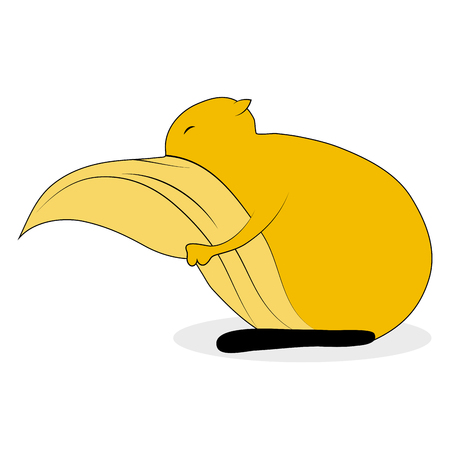 Squirrel cute cartoon. Squirrel vector isolated illustrationのイラスト素材