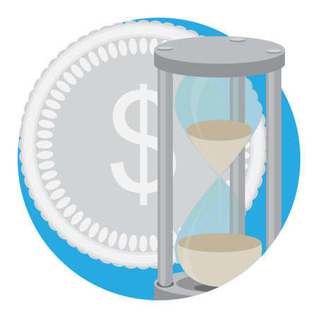 Time money icon vector. Time management, money and clock, save time and money illustrationのイラスト素材