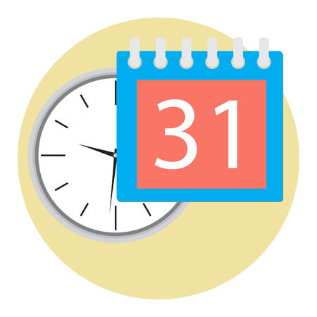Business time icon. Clock and calendar, management and planning time. Vector illustrationのイラスト素材
