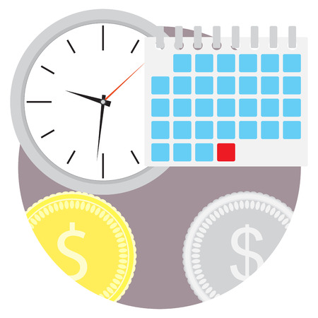 Planning time money icon. Plan budget, financial planning, vector illustrationのイラスト素材