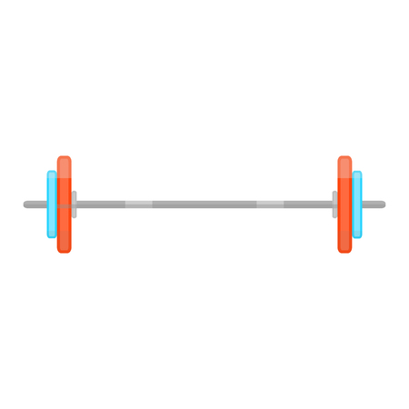 Barbell flat vector. Color barbell for gym fitness illustrationのイラスト素材