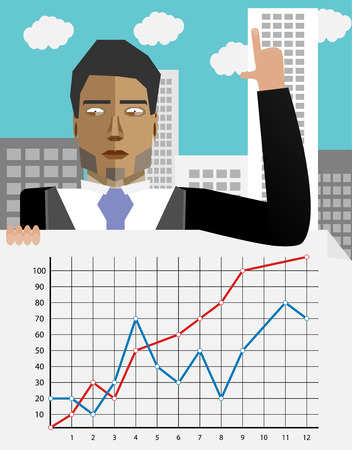 Successful annual report. Presentation chart info. Vector illustrationのイラスト素材