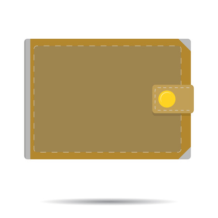 Leather wallet isolated vector. Notecase with cash money illustrationのイラスト素材